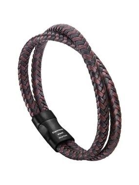 Mens Leather Bracelet Braided Brown Black Adjustable Casual Everyday Jewelry